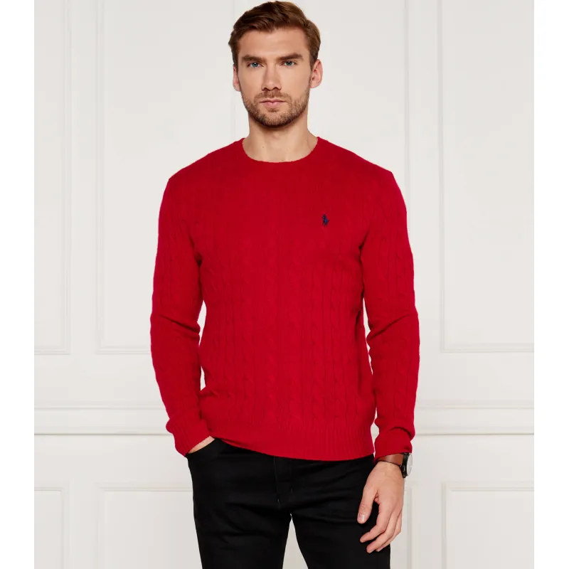 POLO RALPH LAUREN Wełniany sweter Slim Fit z dodatkiem kaszmiru