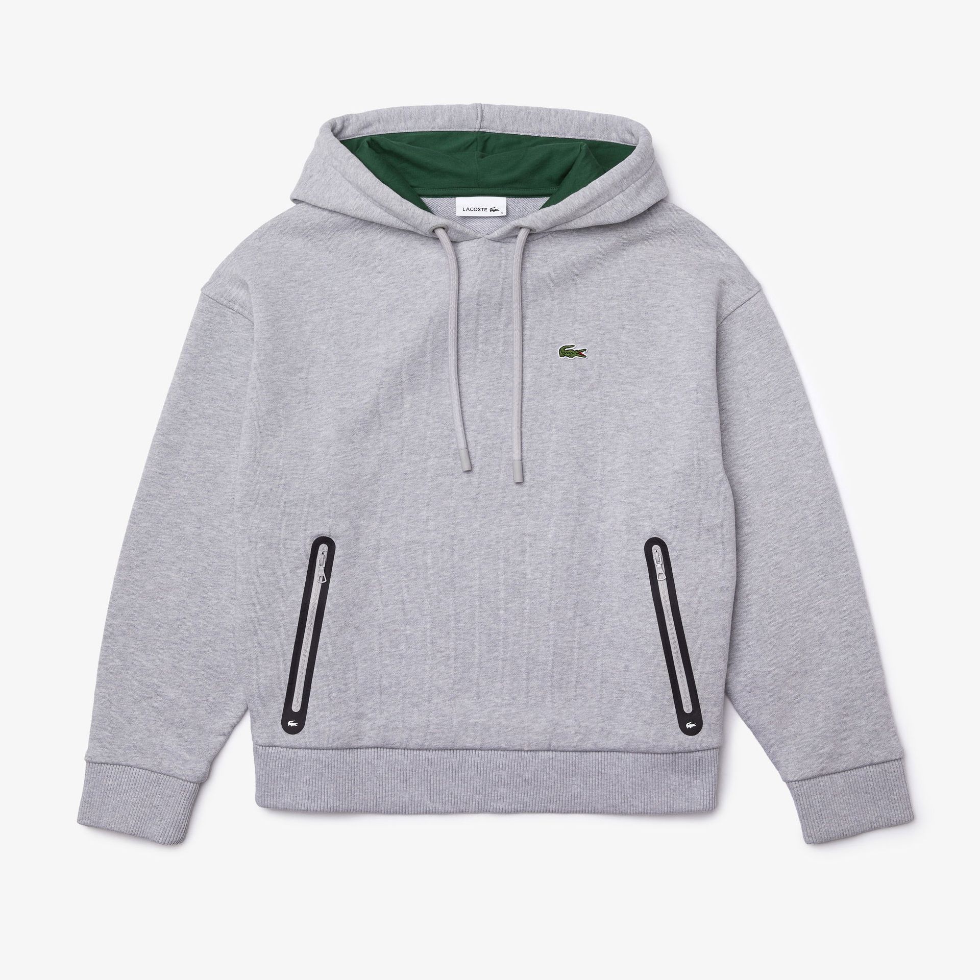 Lacoste Damska Polarowa Bluza Z Kapturem Z Kontrastową Kieszenią