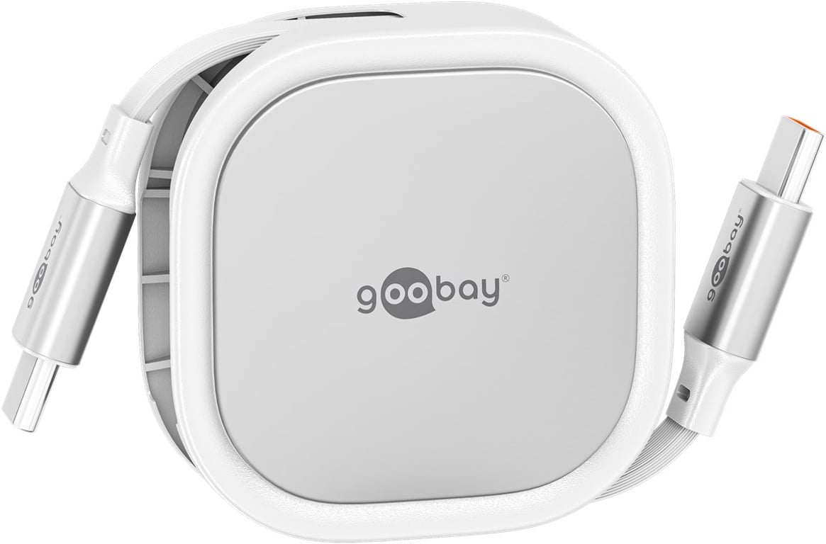 Goobay 77425 kabel USB USB 2.0 1 m USB C Srebrny, Biały