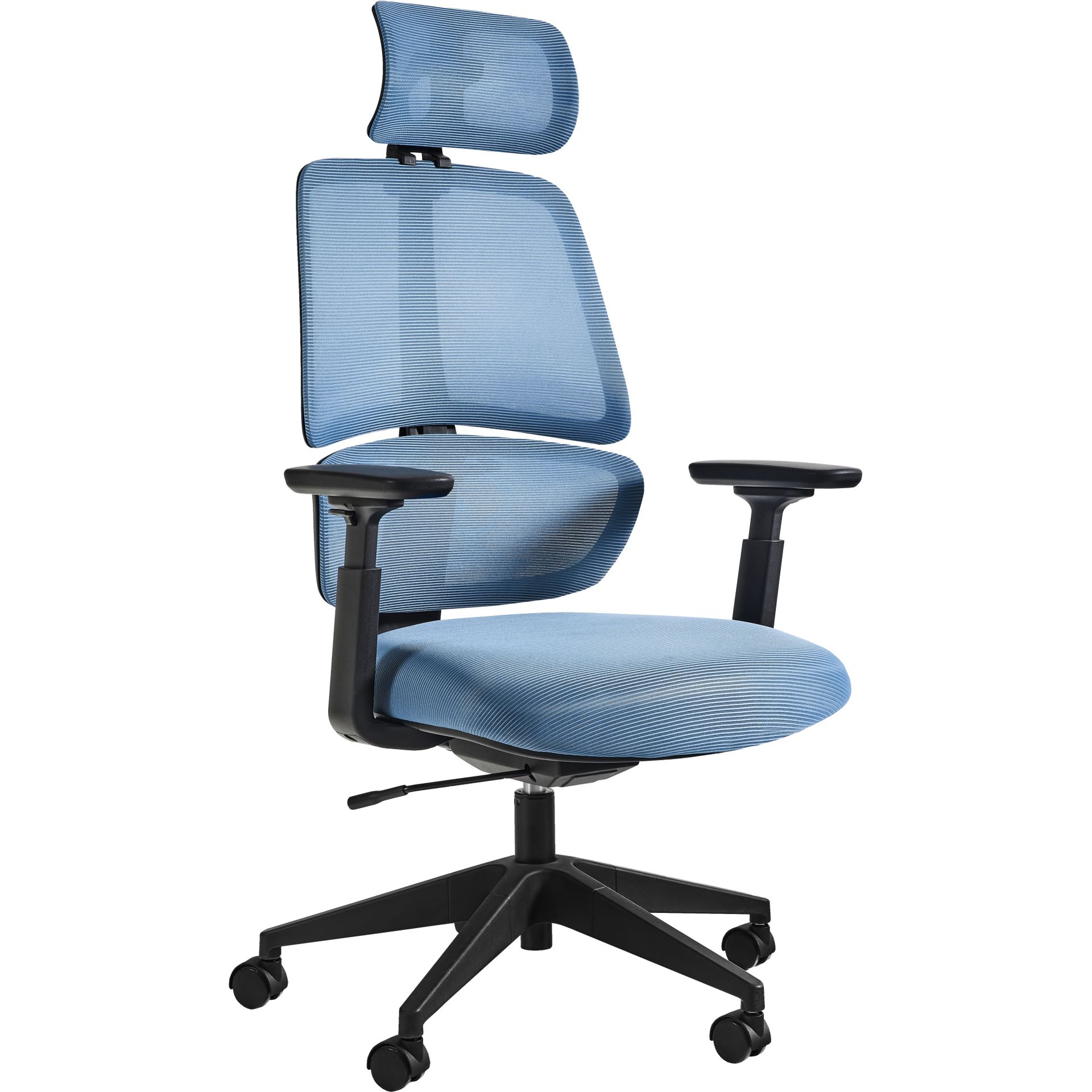 Unique Fotel Obrotowy Ergonomiczny Ergo z Zagłówkiem Siatka niebieska/Tkanina niebieska Siatka Niebieska, Tkanina Niebieska