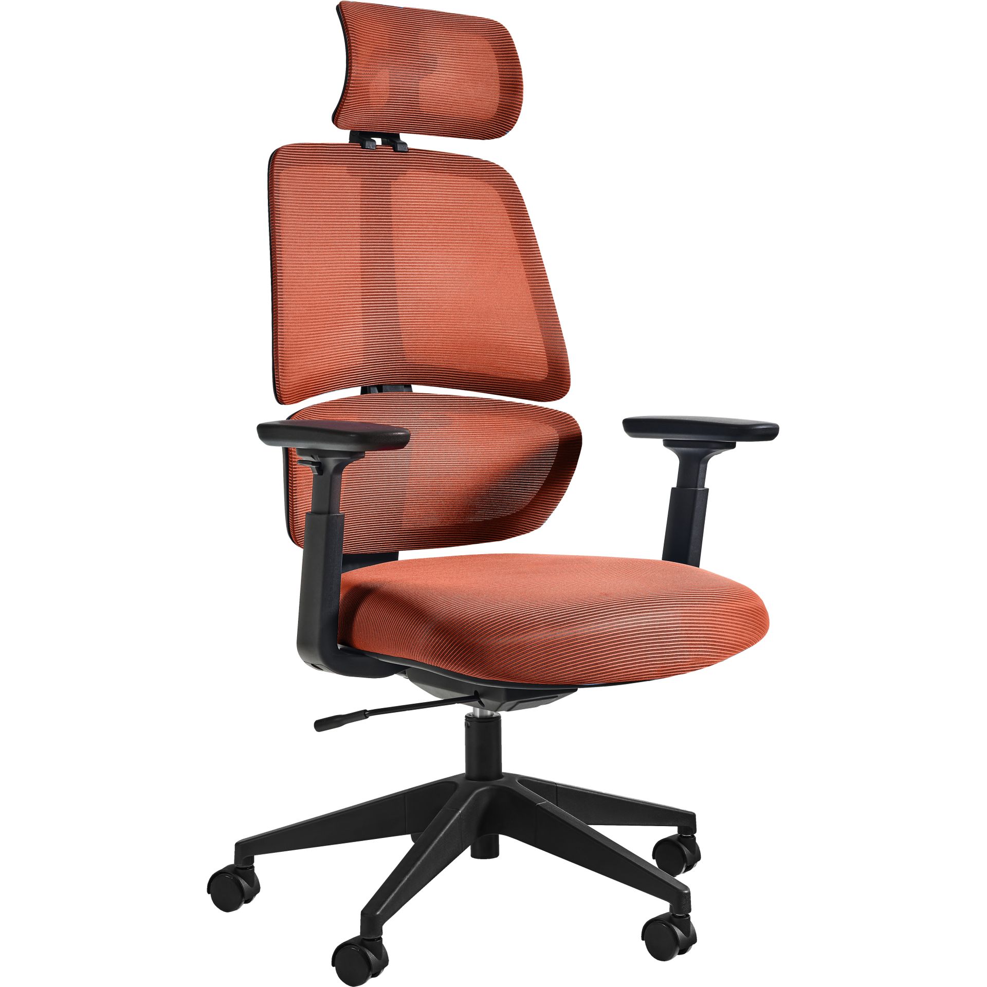 Unique Fotel Obrotowy Ergonomiczny Ergo z Zagłówkiem Siatka pomarańczowa/Tkanina pomarańczowa Siatka Pomarańczowa, Tkanina Pomarańczowa
