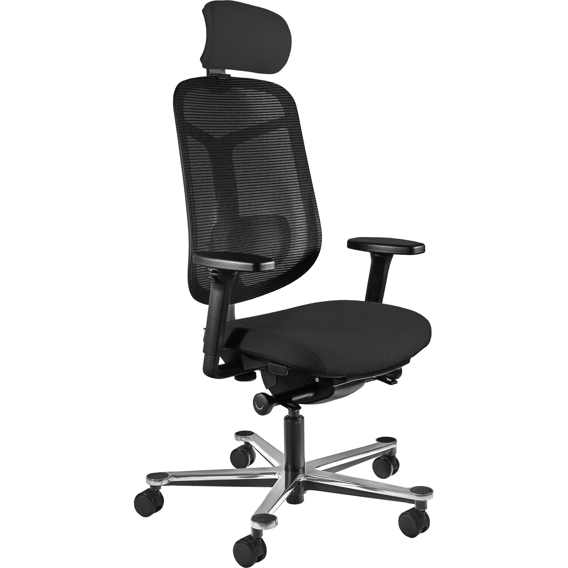 Unique Fotel Obrotowy Ergonomiczny Grid z Zagłówkiem Czarny