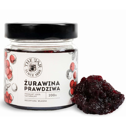 Konfitura z żurawiny prawdziwa 61% 200 g The Jar z cukrem trzcinowym