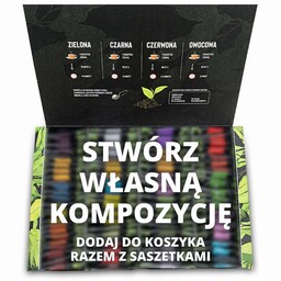 Puste pudełko na saszetki z herbatą. Stwórz własną kompozycję