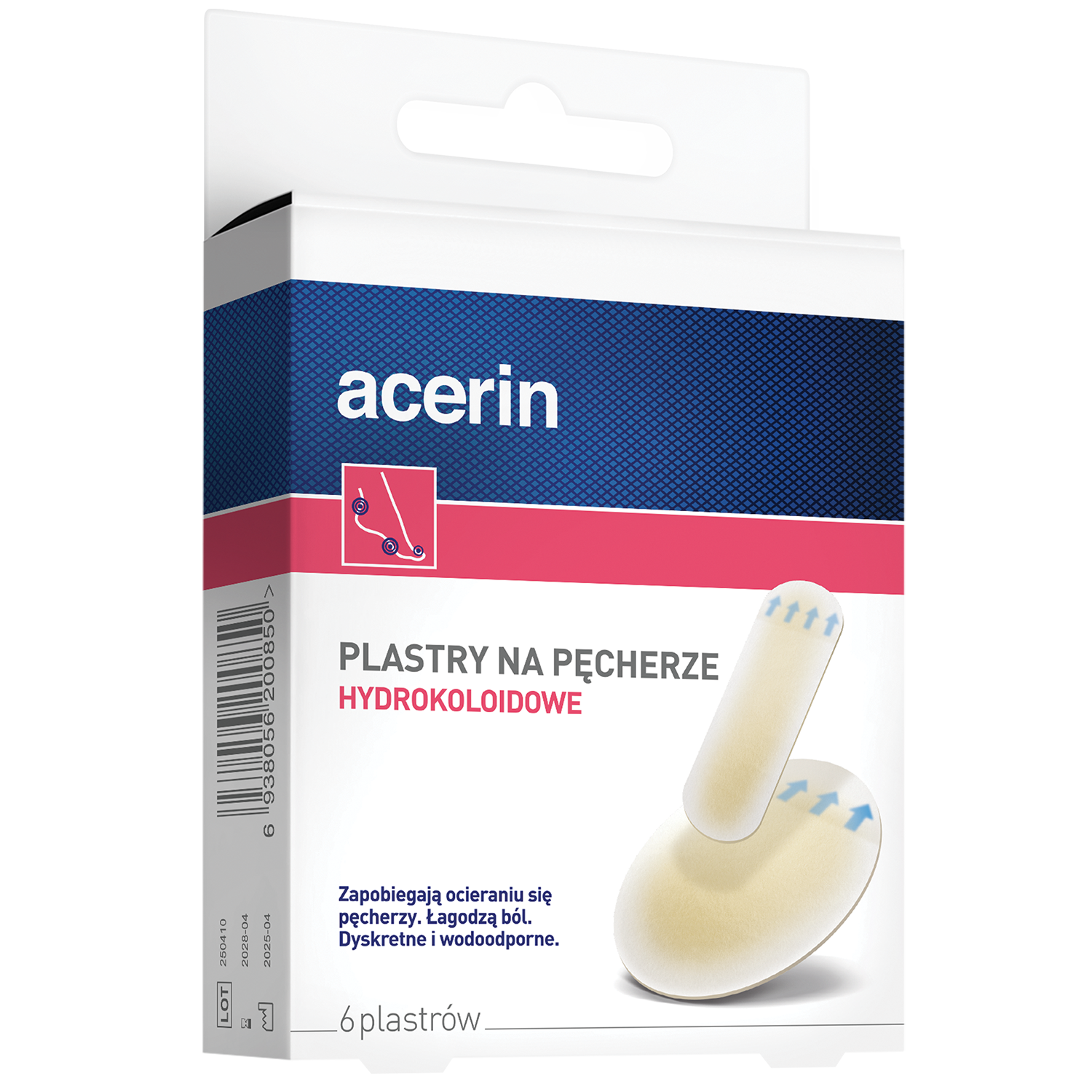Acerin, plastry na pęcherze, 6 sztuk