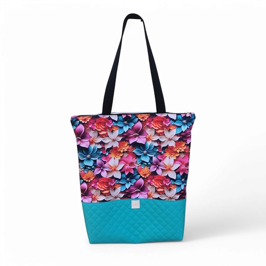 Torba shopper na zakupy wodoodporna shopperka torba na ramię kwiaty