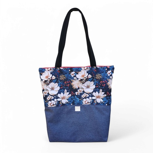Torba shopper na zakupy wodoodporna shopperka torba na ramię kwiaty jabłoni