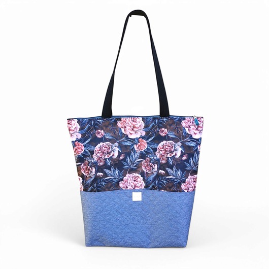 Torba shopper na zakupy wodoodporna shopperka torba na ramię piwonia peonia