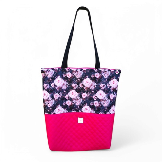 Torba shopper na zakupy wodoodporna shopperka torba na ramię kwiaty róże