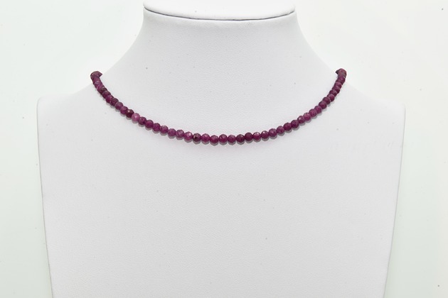 Choker Naszyjnik krótki Rubin Kamień naturalny