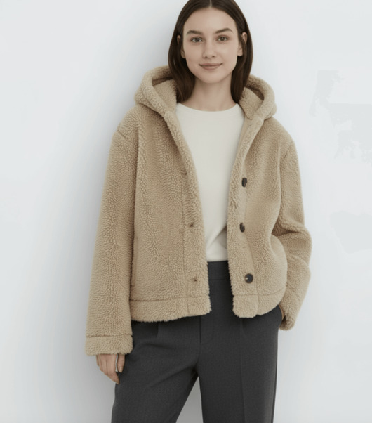 Kurtka 100% Merino Teddy Baranek