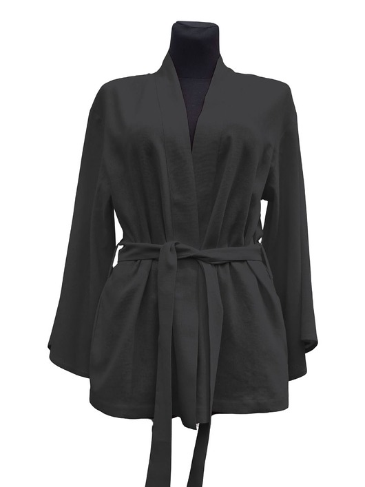 Czarne kimono lniane, bluzka kimonowa SUMMER BLACK