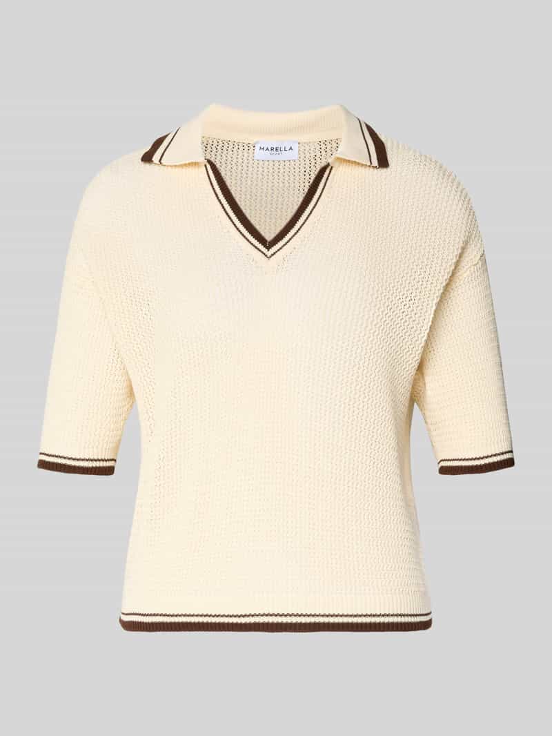 T-shirt o kroju regular fit z imitacji dzianiny model ‘Lembi’