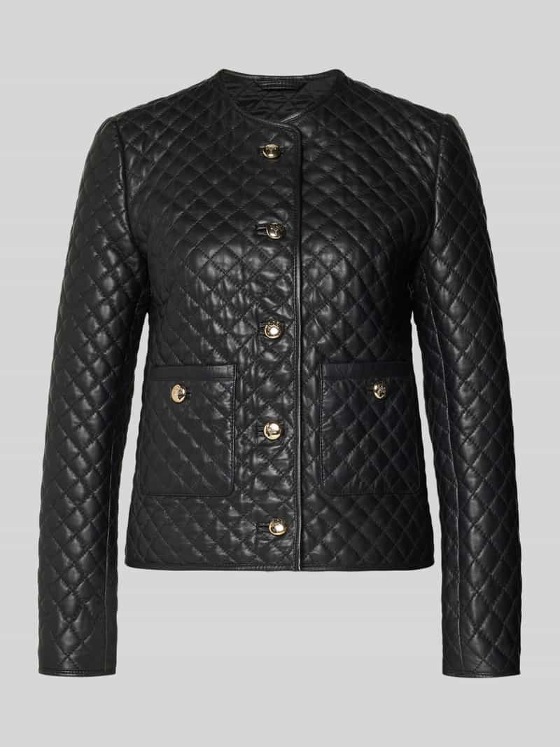 Kurtka skórzana o kroju regular fit z pikowaniem model ‘Louise’