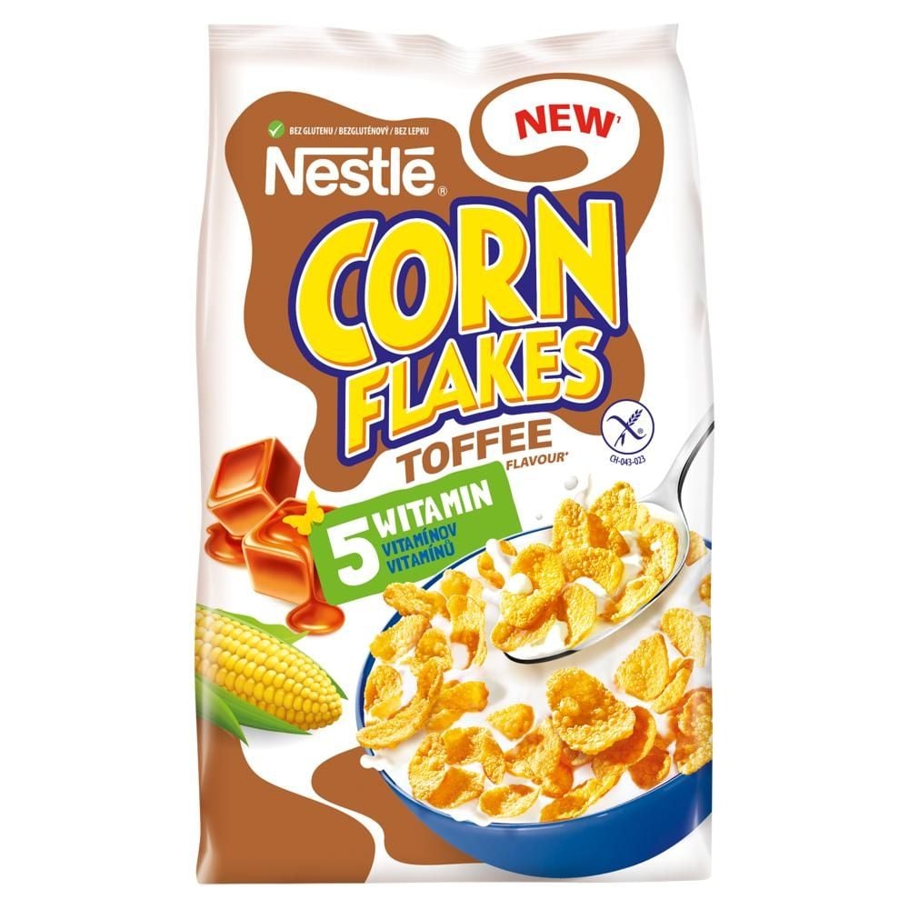 Nestlé Corn Flakes Chrupiące płatki kukurydziane smak toffi 400 g