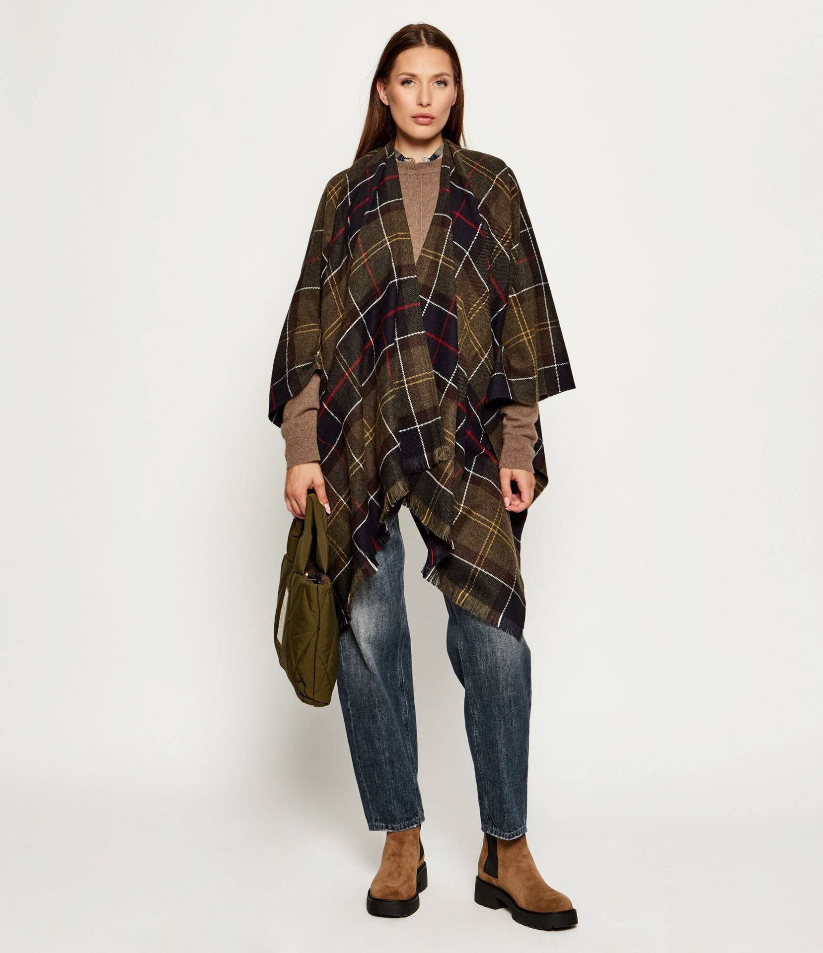 Barbour Ponczo Staffin Tartan Serape Loose fit