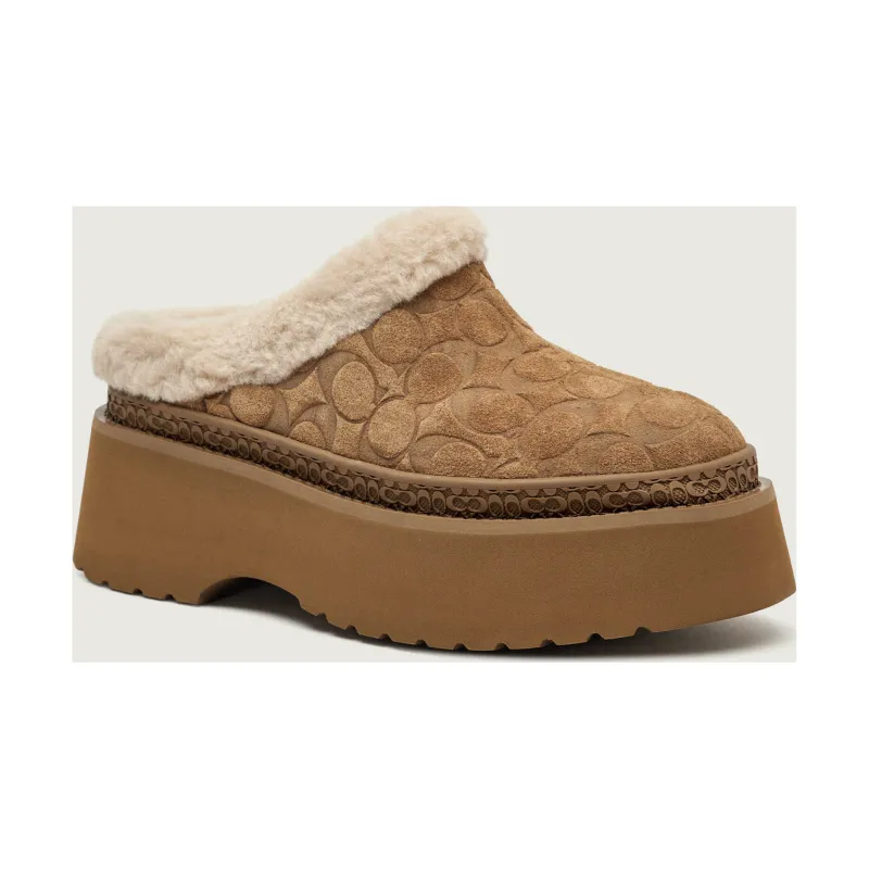 Coach Ocieplane mule Cecelia | shearling | zamsz | z dodatkiem wełny