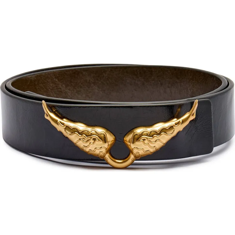 Zadig&Voltaire Skórzany dwustronny pasek ROCK