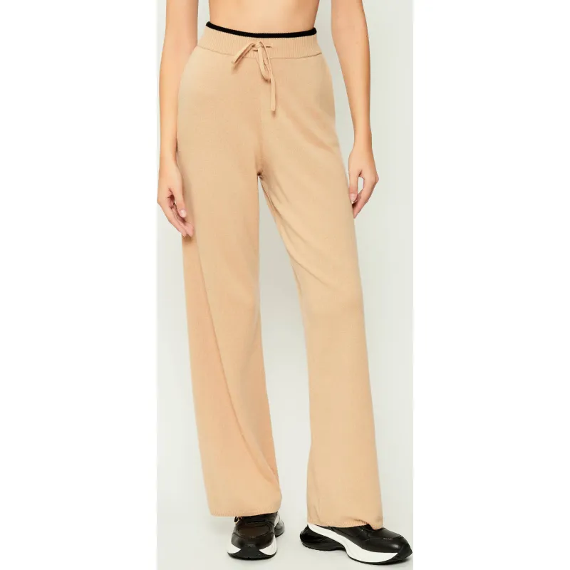 Pinko Wełniane spodnie dzianinowe VERAGUAS Straight fit z dodatkiem kaszmiru