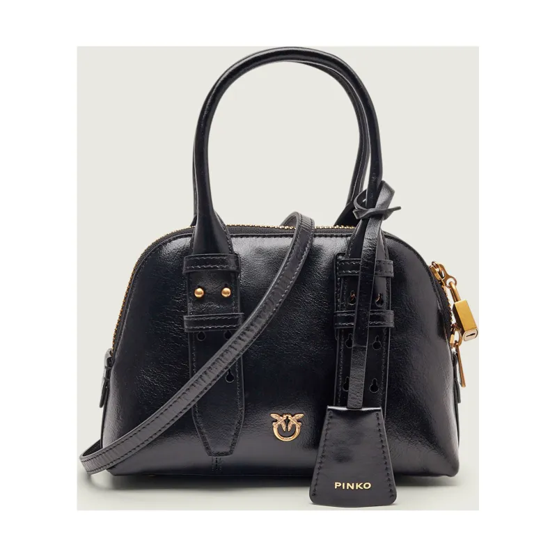 Pinko Skórzany kuferek BOWLING BAG ZIP MINI