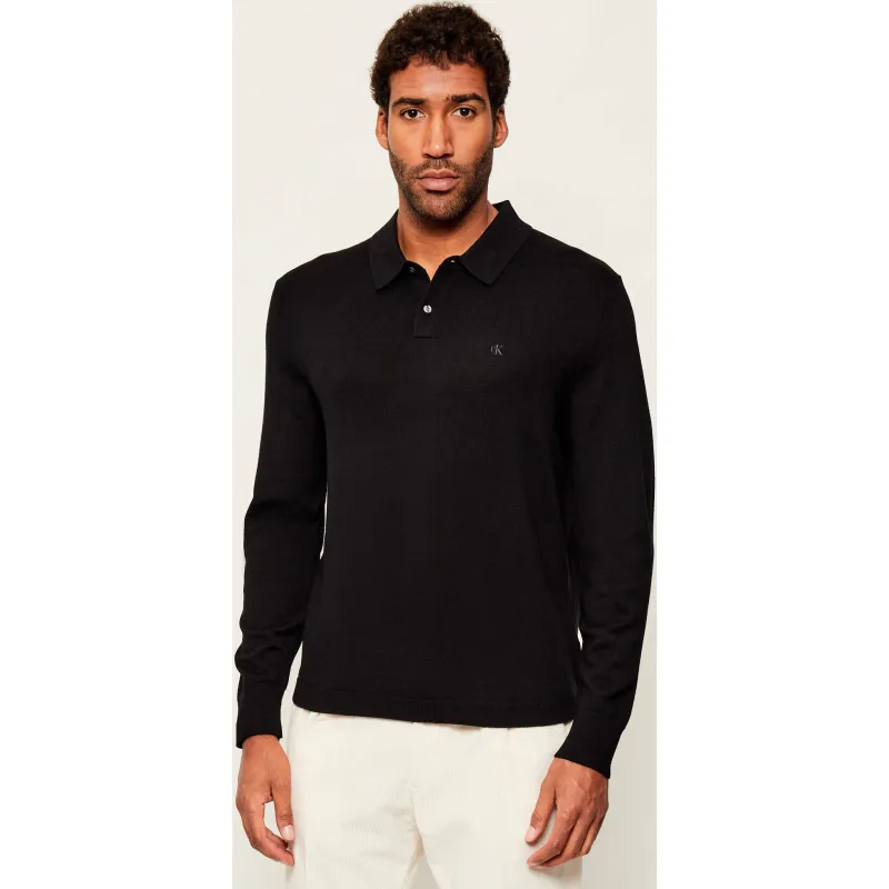 Calvin Klein Wełniane polo Regular Fit
