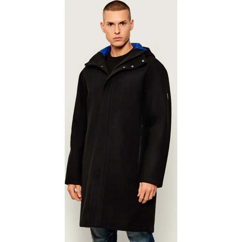 EA7 Płaszcz z dodatkiem wełny