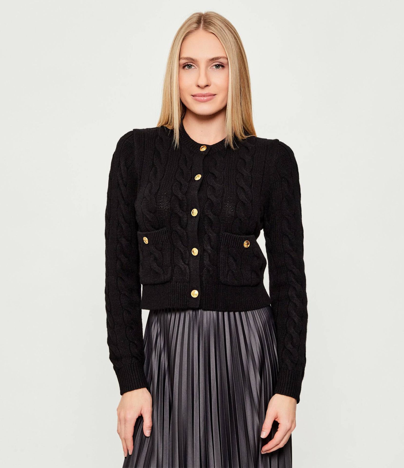 POLO RALPH LAUREN Wełniany kardigan Cable Cropped Fit z dodatkiem kaszmiru