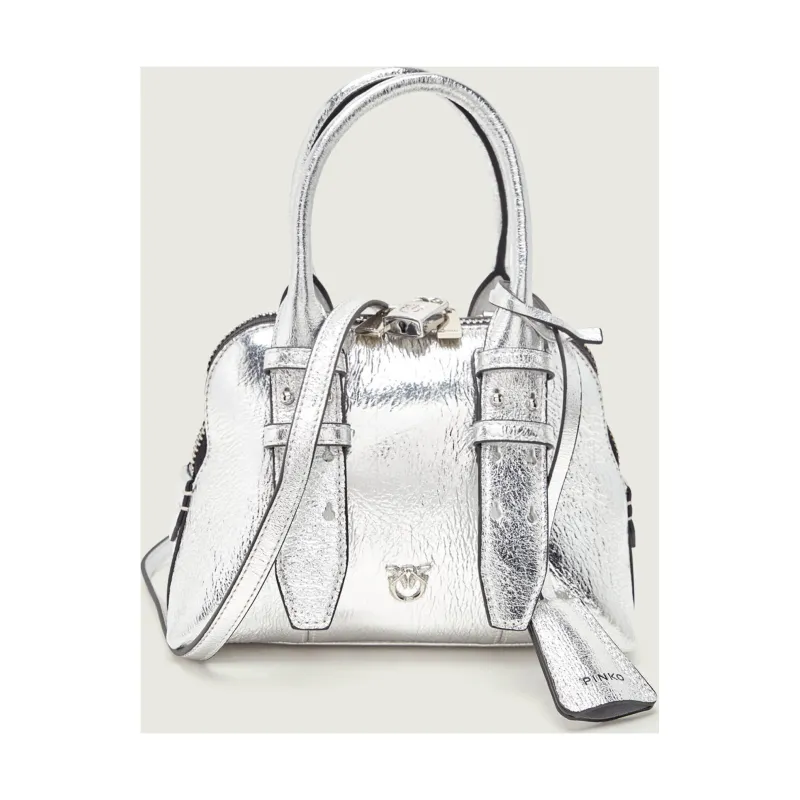 Pinko Skórzana torebka na ramię BOWLING BAG ZIP MINI