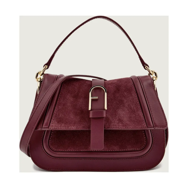 Furla Skórzana torebka na ramię FURLA FLOW MINI | zamsz