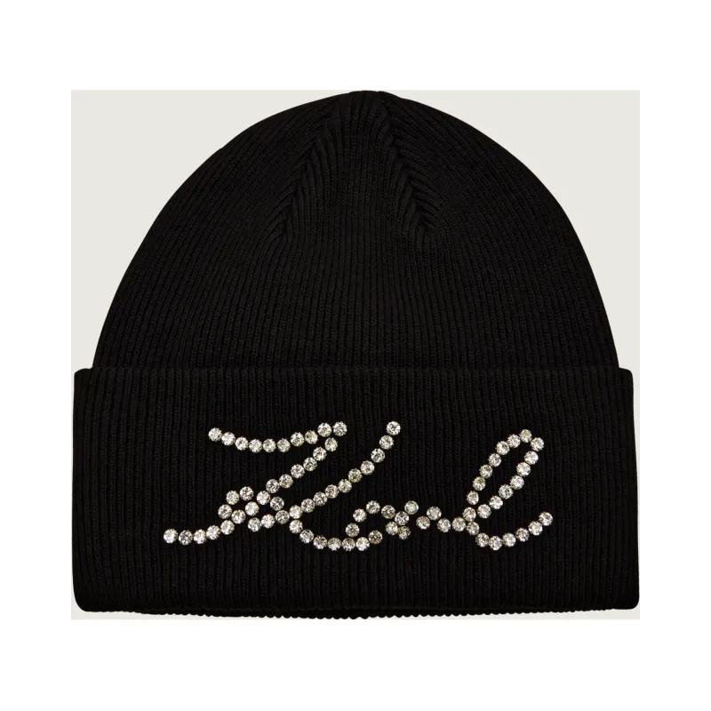 Karl Lagerfeld Czapka k/signature | z dodatkiem wełny i kaszmiru