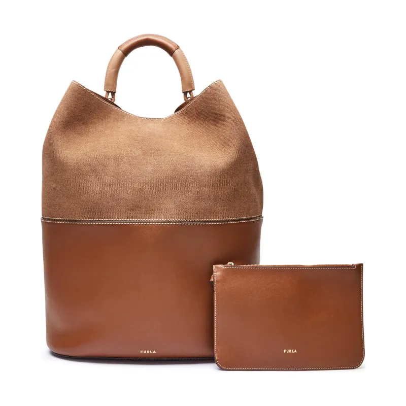 Furla Shopperka + saszetka FURLA SFERA M 32 | zamsz