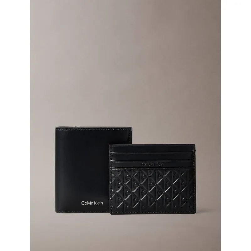 Calvin Klein Skórzany portfel + etui na karty