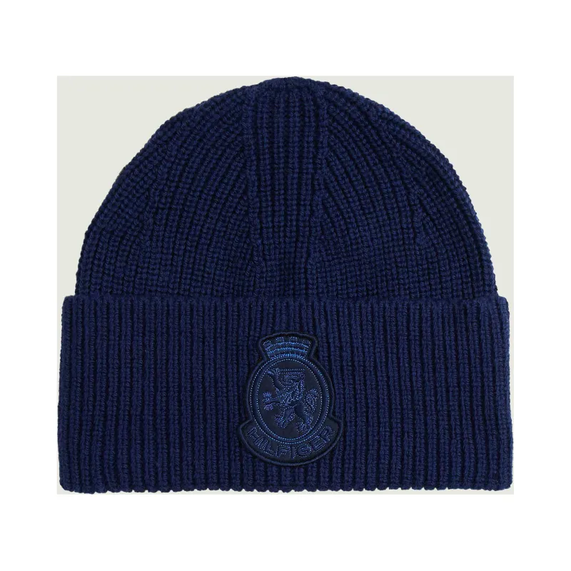 Tommy Hilfiger Wełniana czapka TH CREST z dodatkiem kaszmiru