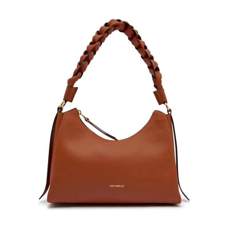 Coccinelle Skórzane hobo BOHEME GRANA DOUBLE