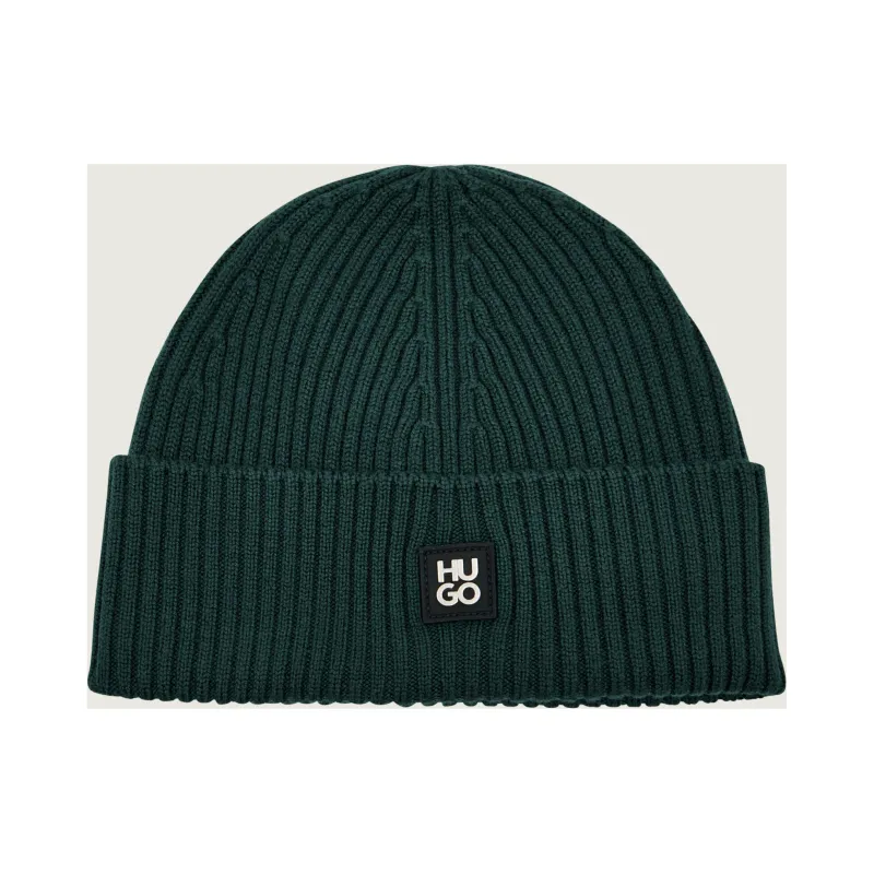 HUGO Wełniana czapka Xola_Metal