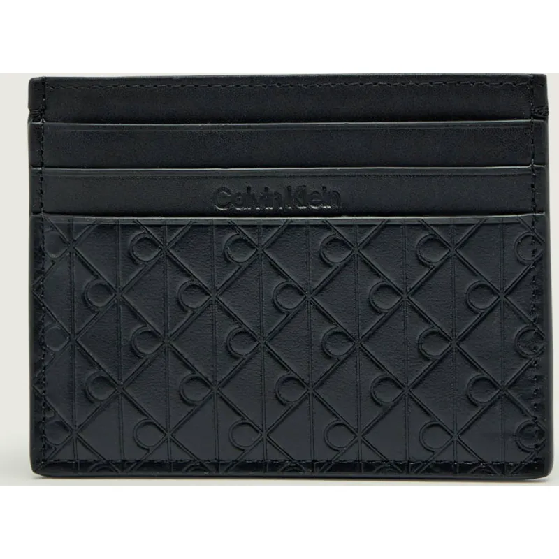 Calvin Klein Skórzane etui na karty EMBOSSED EMBLEM