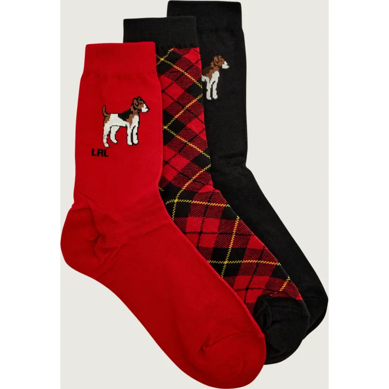 POLO RALPH LAUREN Skarpety 3-pack FOXHOUND & PLAID CREW
