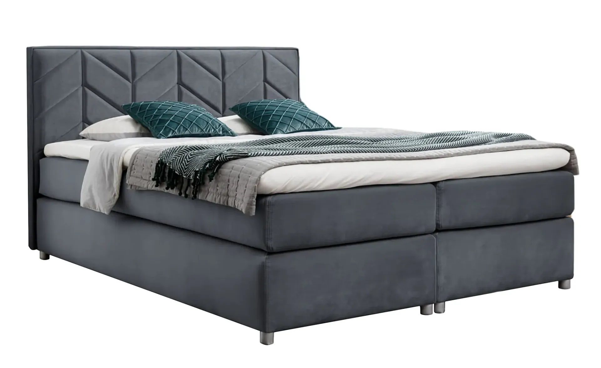 Ciemnoszare pikowane łóżko kontynentalne 5 rozmiarów Z2-R14