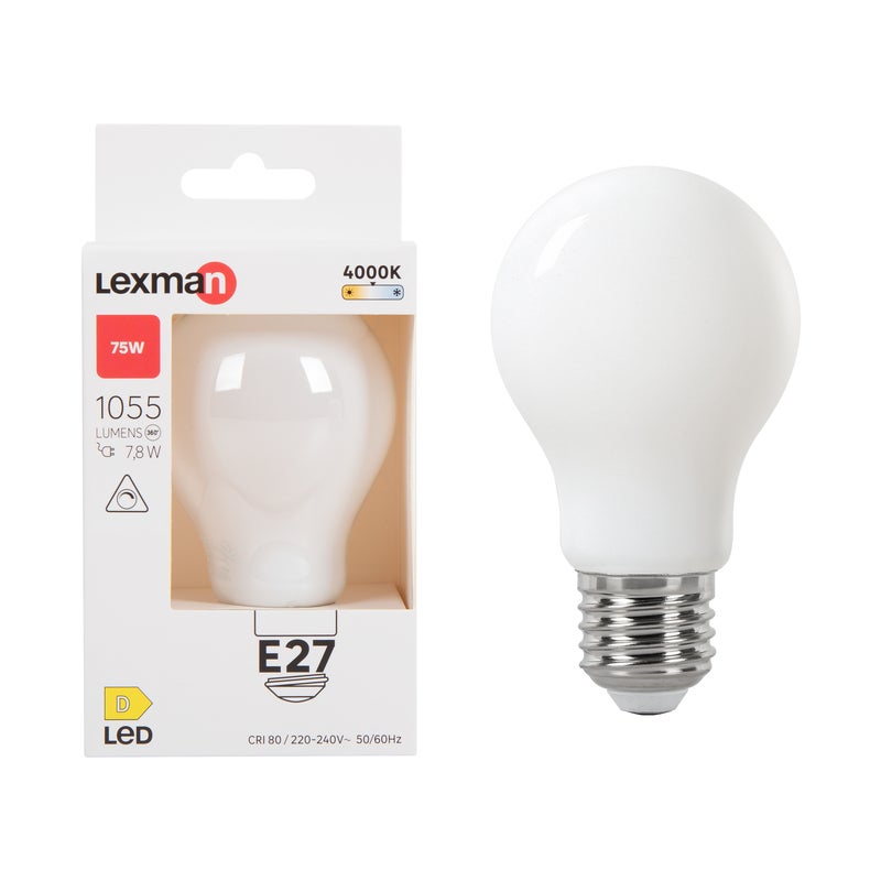 Żarówka E27 barwa biała 4000K 1055 lumenów 75W LED LEXMAN