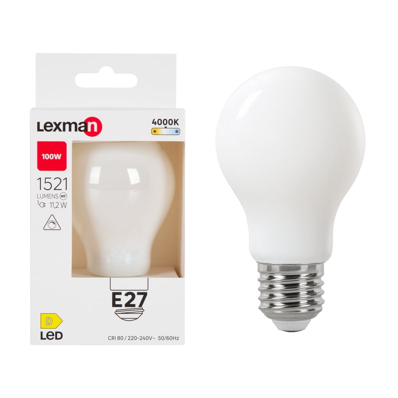 Żarówka E27 mleczna 4000 K 1521 lumenów 11.2W LEXMAN