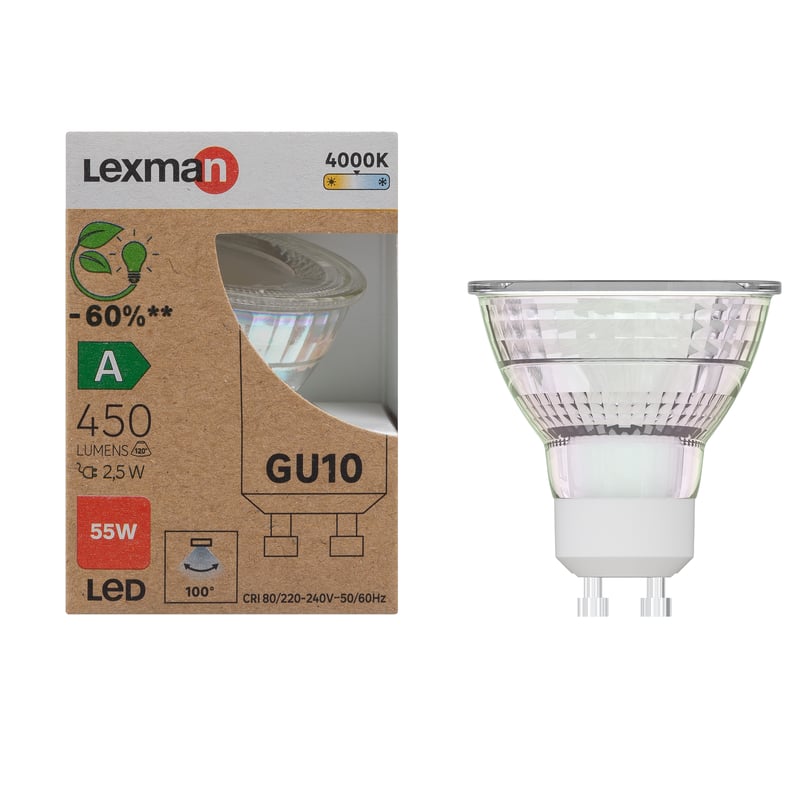 Żarówka reflektorowa GU10 4000K 2.5W LEXMAN
