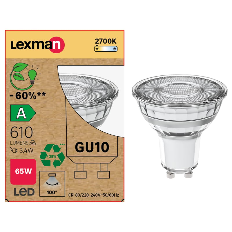 Żarówka LED reflektorowa GU10 2700K 3.4W LEXMAN