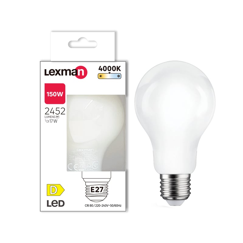 Żarówka LED E27 neutralna barwa bieli 4000K 2452 lm 17W LEXMAN