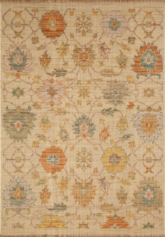 Dywan z frędzlami Royal Wool Kwiat beżowy 200 x 285 cm