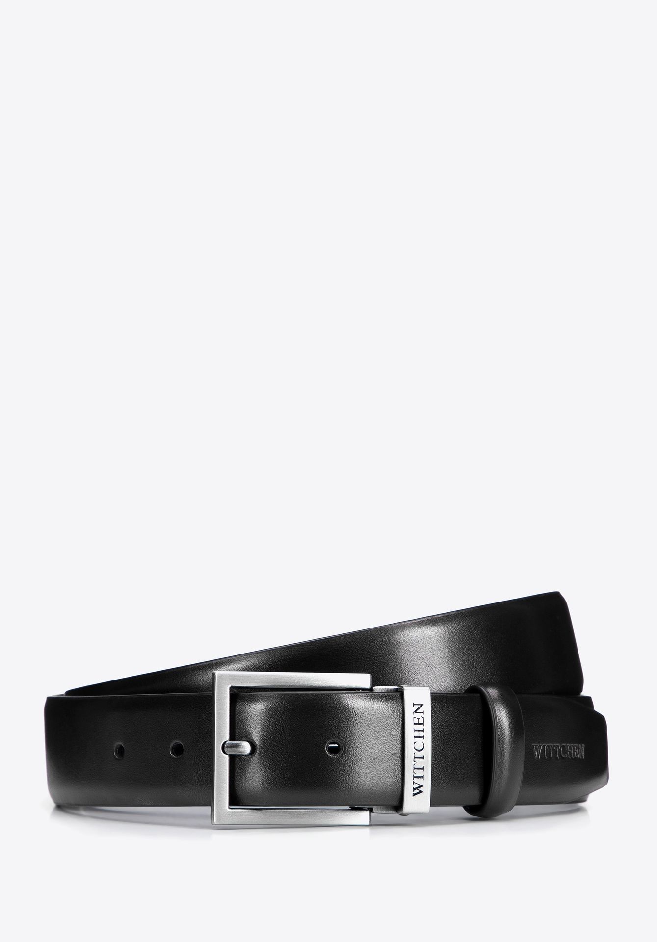Zestaw męski: skórzany pasek z wymiennymi klamrami czarny