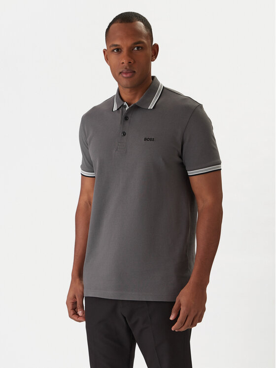 BOSS Polo Paddy 50469055 Szary Regular Fit