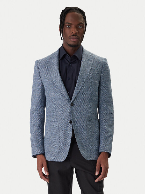 BOSS Marynarka H-Hutson 50556910 Granatowy Regular Fit