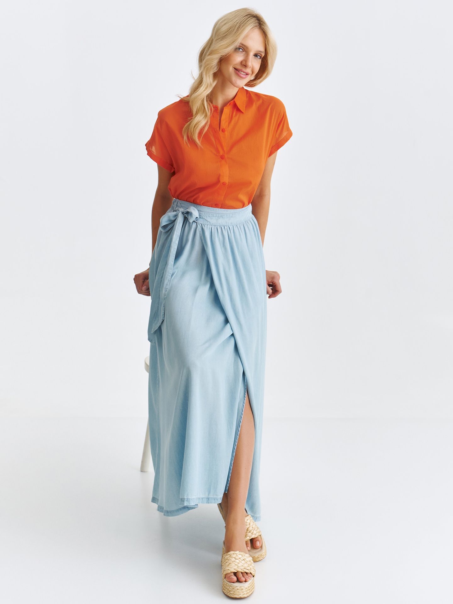 Spódnica damska czarna o linii A - SSD1925BL spódnica długa - TOP SECRET - Odzieżowy sklep internetowy TOP SECRET