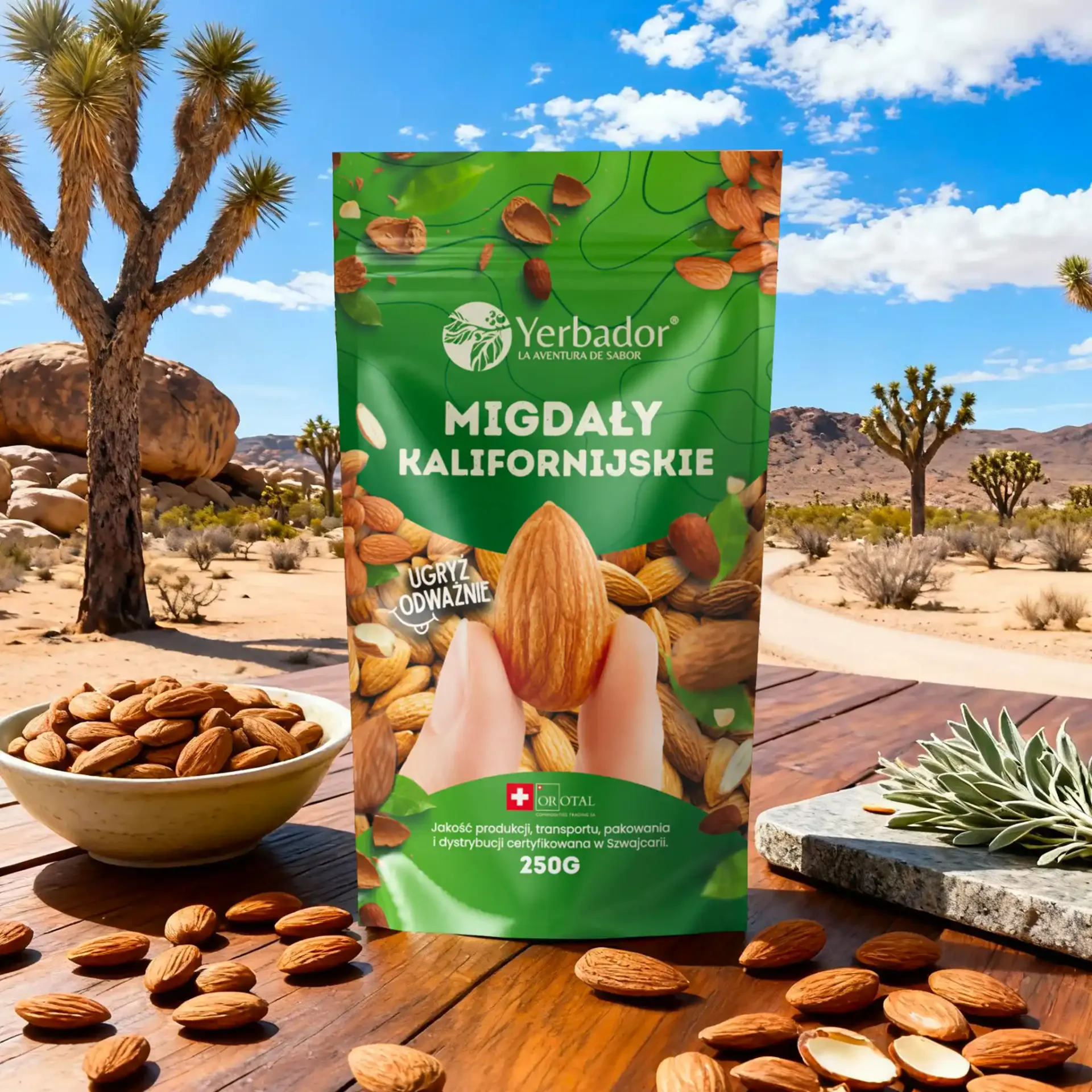 Migdały Kalifornijskie Jasne – 250 g – Źródło Magnezu i Witaminy E