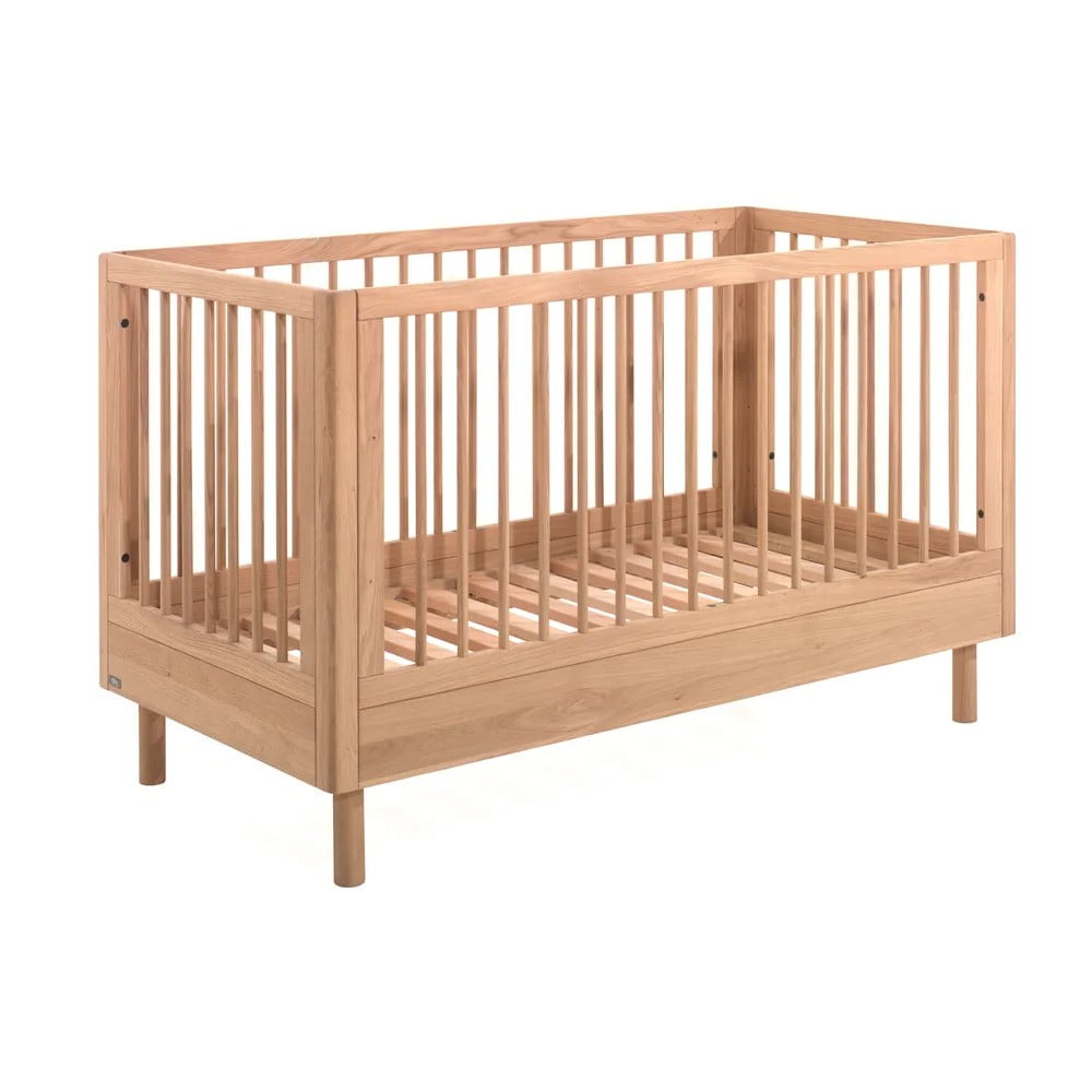 Łóżeczko z litego drewna dębowego 70x140 cm w naturalnym kolorze Forrest – Vipack